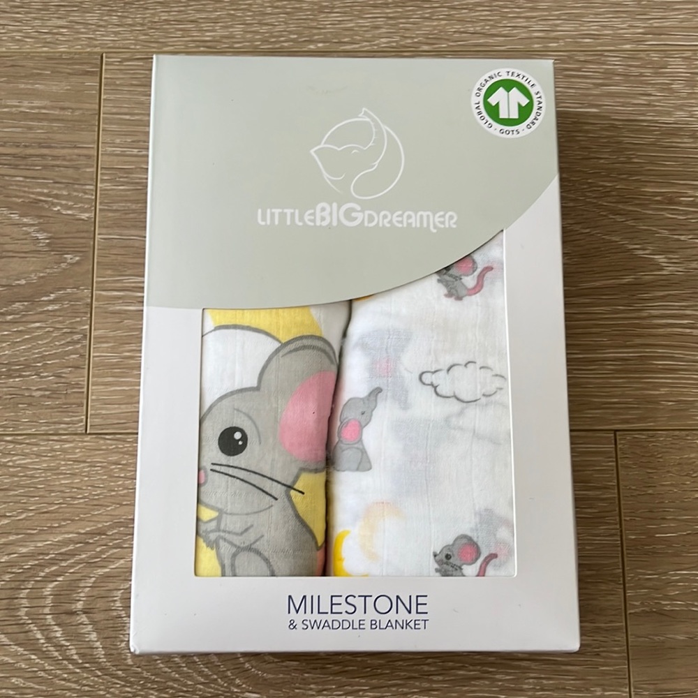 *NEW* Little Big Dreamer Milestone & Swaddle Blanket (2 pack)
